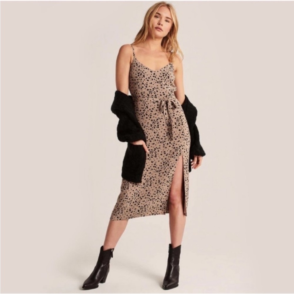 Abercrombie & Fitch Animal Print Cami Slit Dress - Size medium